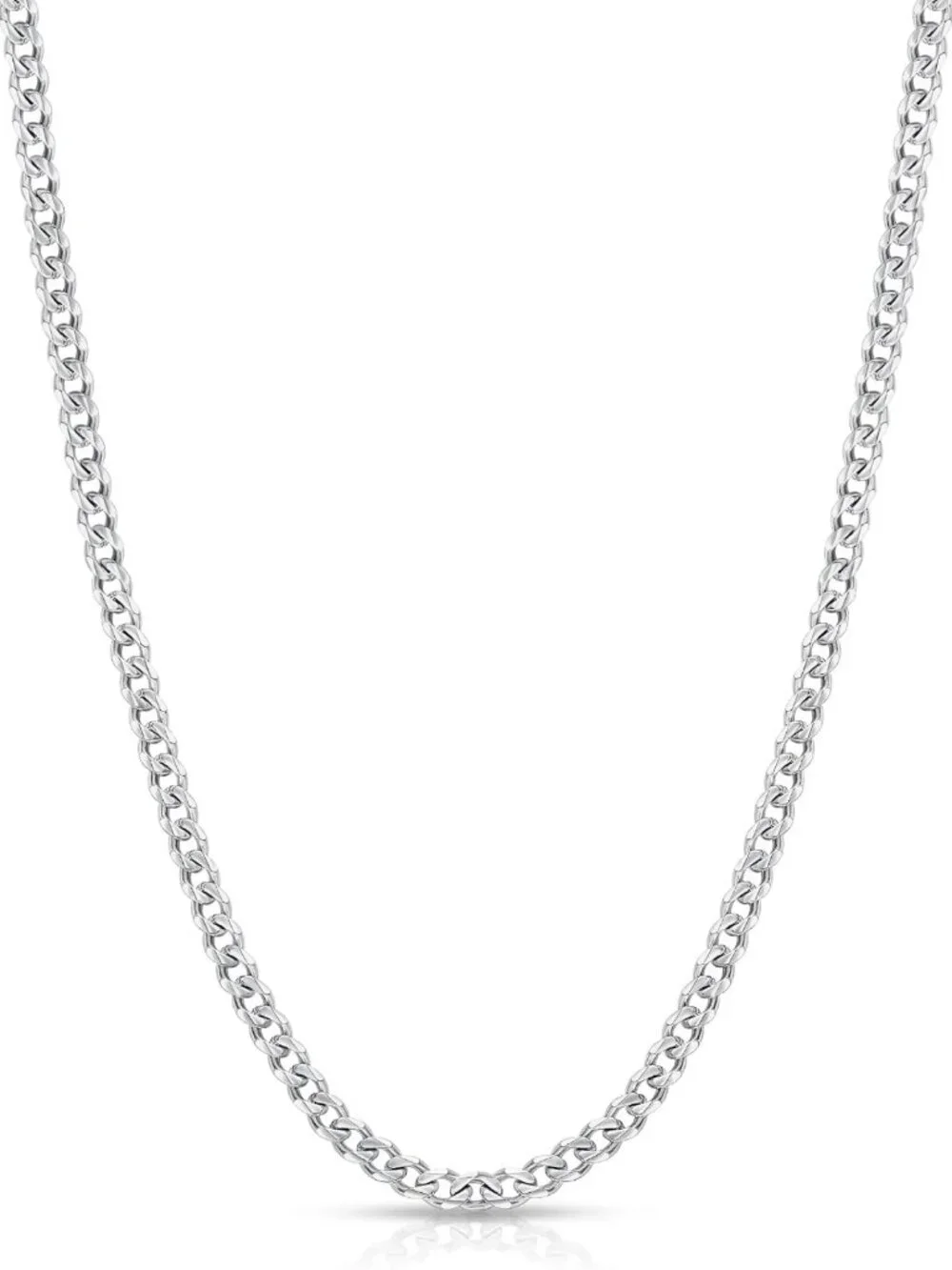 Stylish 3.5mm Cuban Link Chain Necklace for Men & Women - Durable Stainless